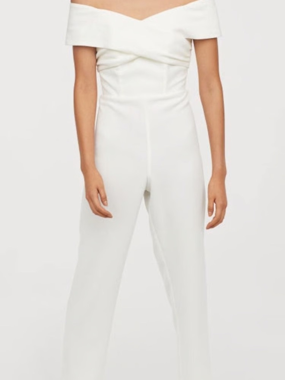 Gorgeous & Elegant H&M Off-Shoulder Jumpsuit in Crisp White